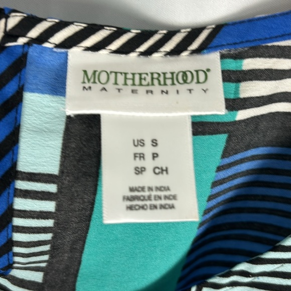 🍁3for$10🍁 Motherhood Maternity Patterned Tunic small teal/royal/black/white - Picture 3 of 5